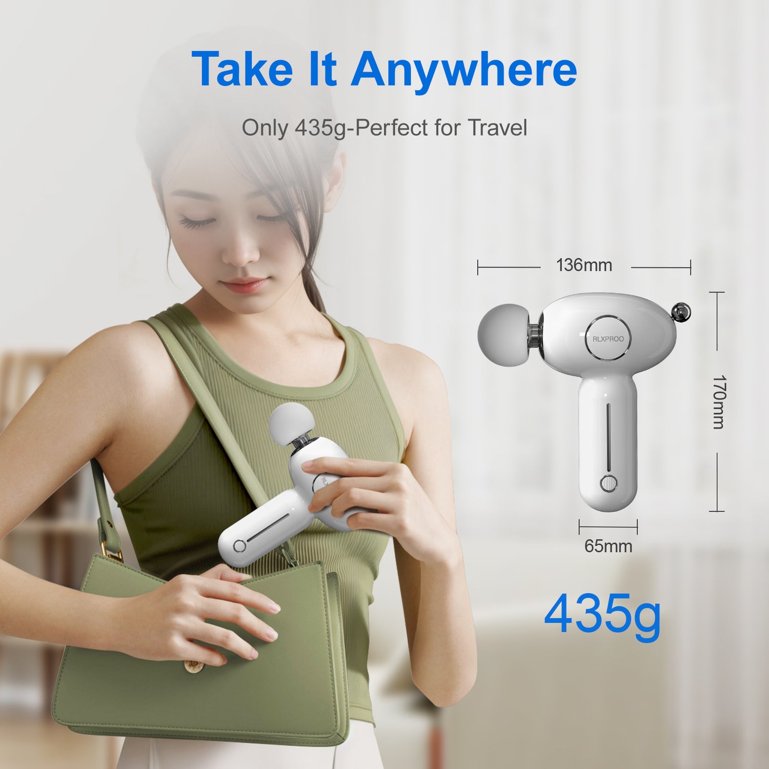 Mini Massage Gun - Deep Tissue Percussion Massager With Heating Function, 5 Speed Levels, Portable Muscle Relaxation For Athletes &amp; Recovery, USB Rechargeable