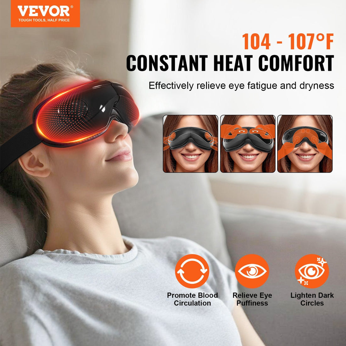 NEW Eye Massager With Heat &amp; Remote Eye Care Device 5 Modes Bluetooth Music