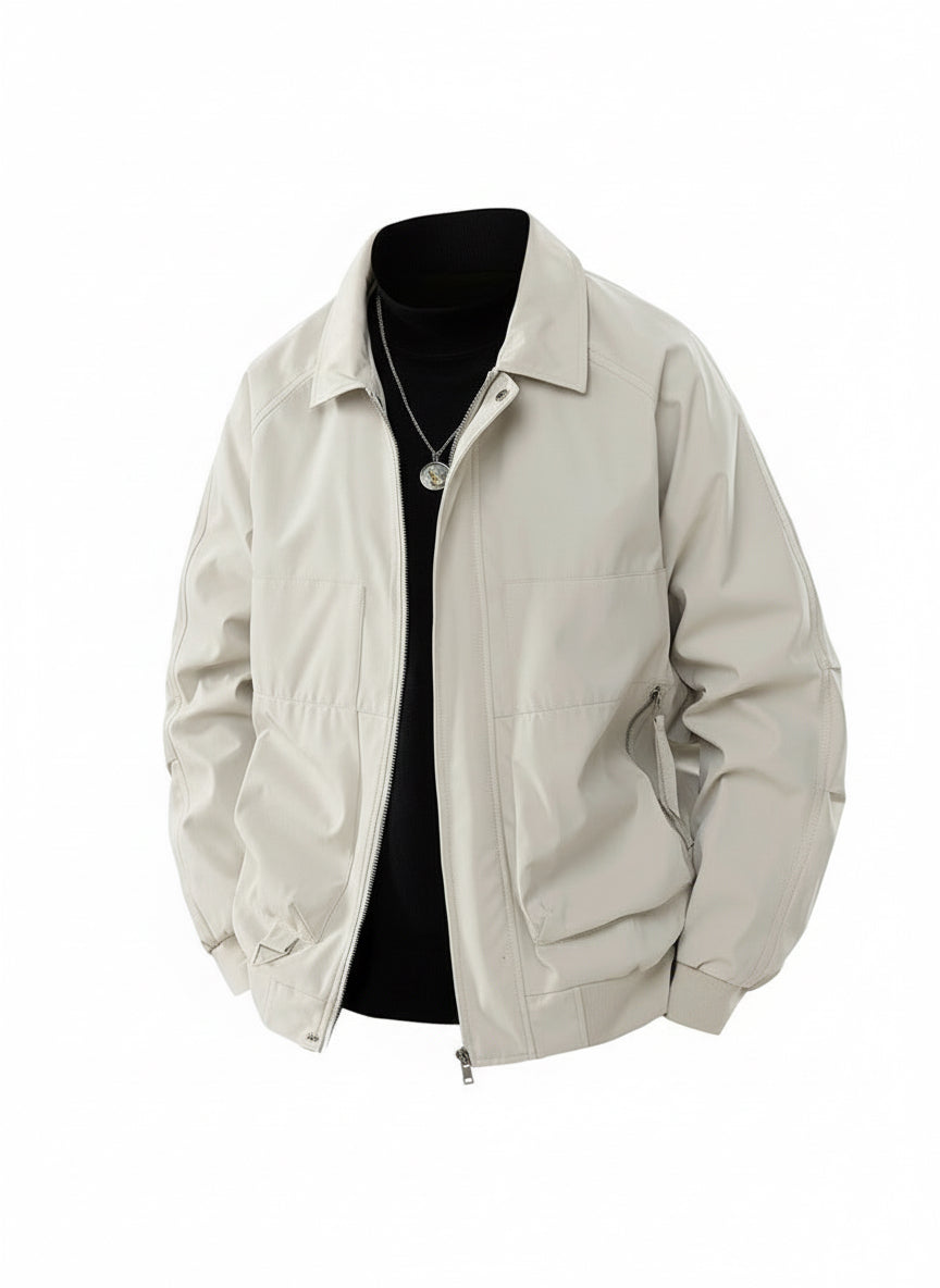 Men’s Lightweight Casual Zip-Up Jacket – Long Sleeve Stand Collar Windbreaker Coat (M–4XL)