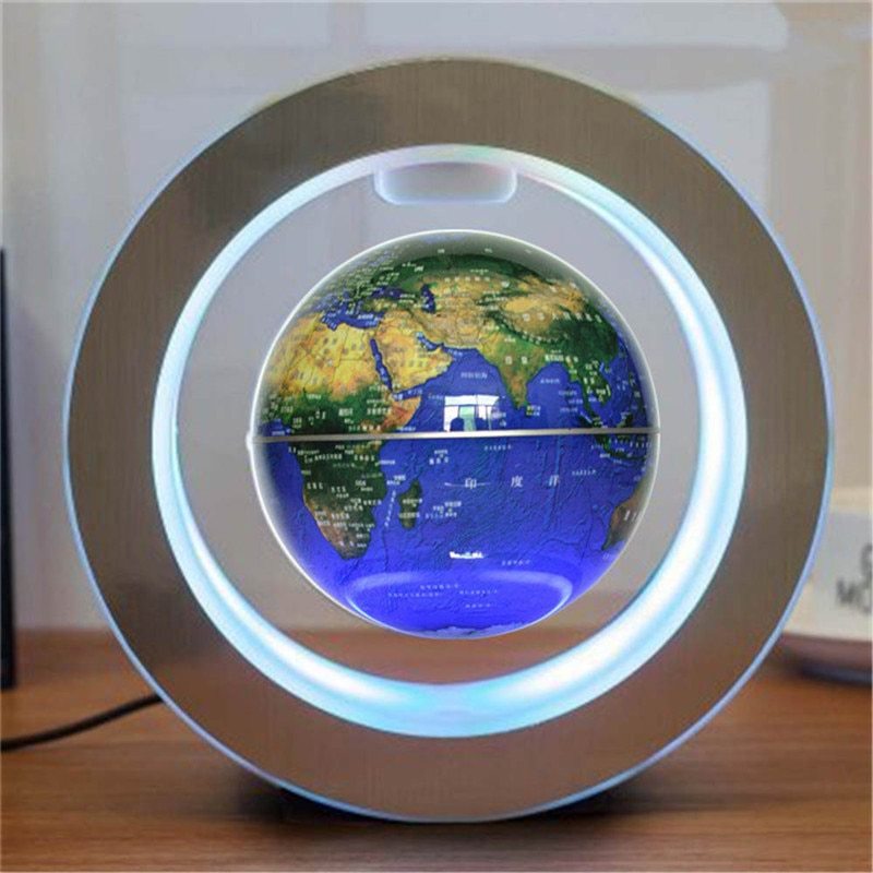 NEW Round LED World Map Floating Globe Magnetic Levitation Light Anti Gravity Magic