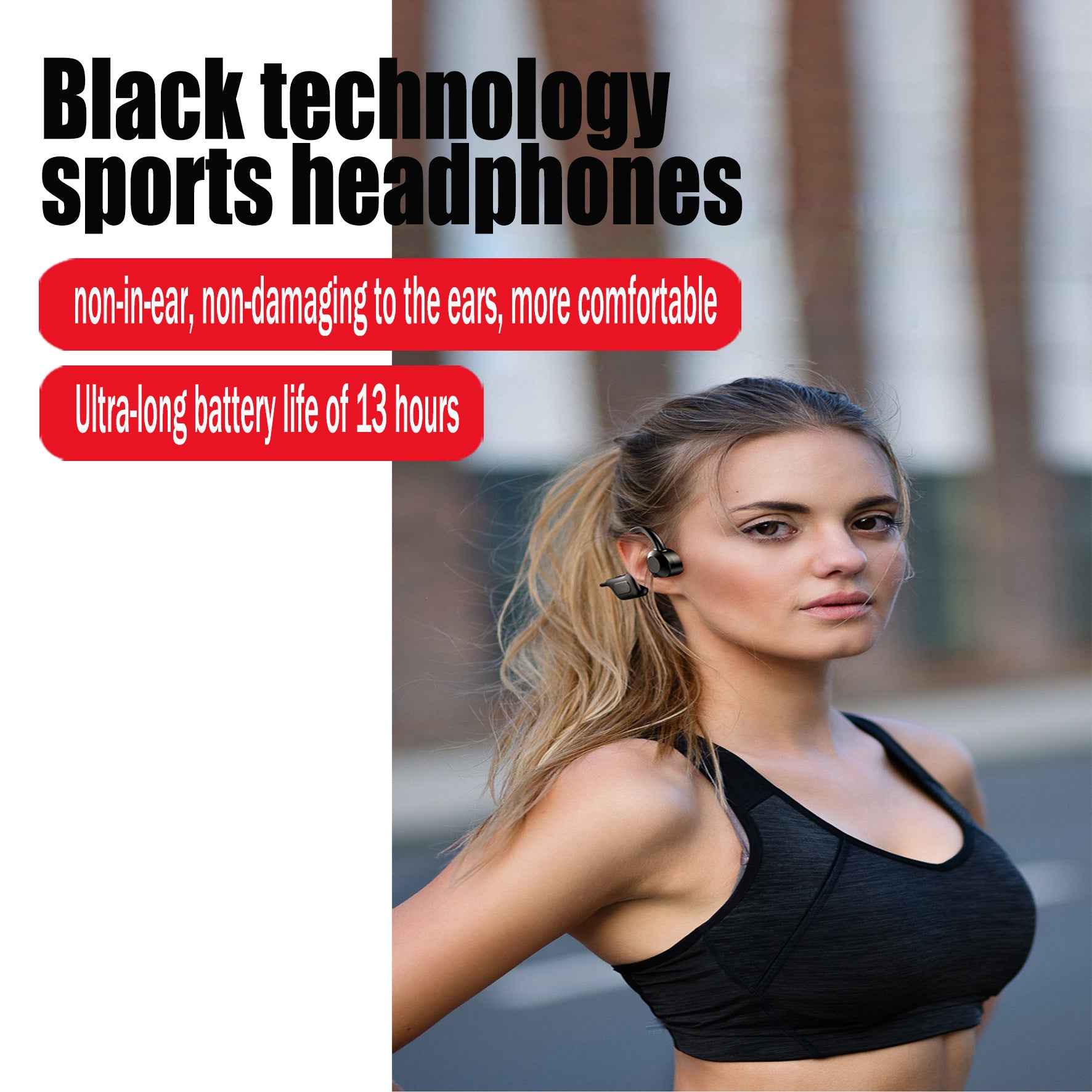 NEW Bone Conduction Headphones Waterproof Open Ear Wireless Earbuds Bluetooth Long Playtime Sports Headset With Mic Sweatproof Premium Sound Air Conduction Earphones For Running Sports Swimming