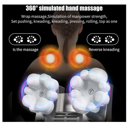 NEW Shiatsu Back Neck And Shoulder Massager With Heat Deep Tissue 3D Kneading Pillow