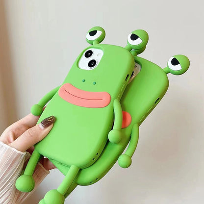 Funny Silicone 3D Frog Phone Case Shockproof Bumper Cover