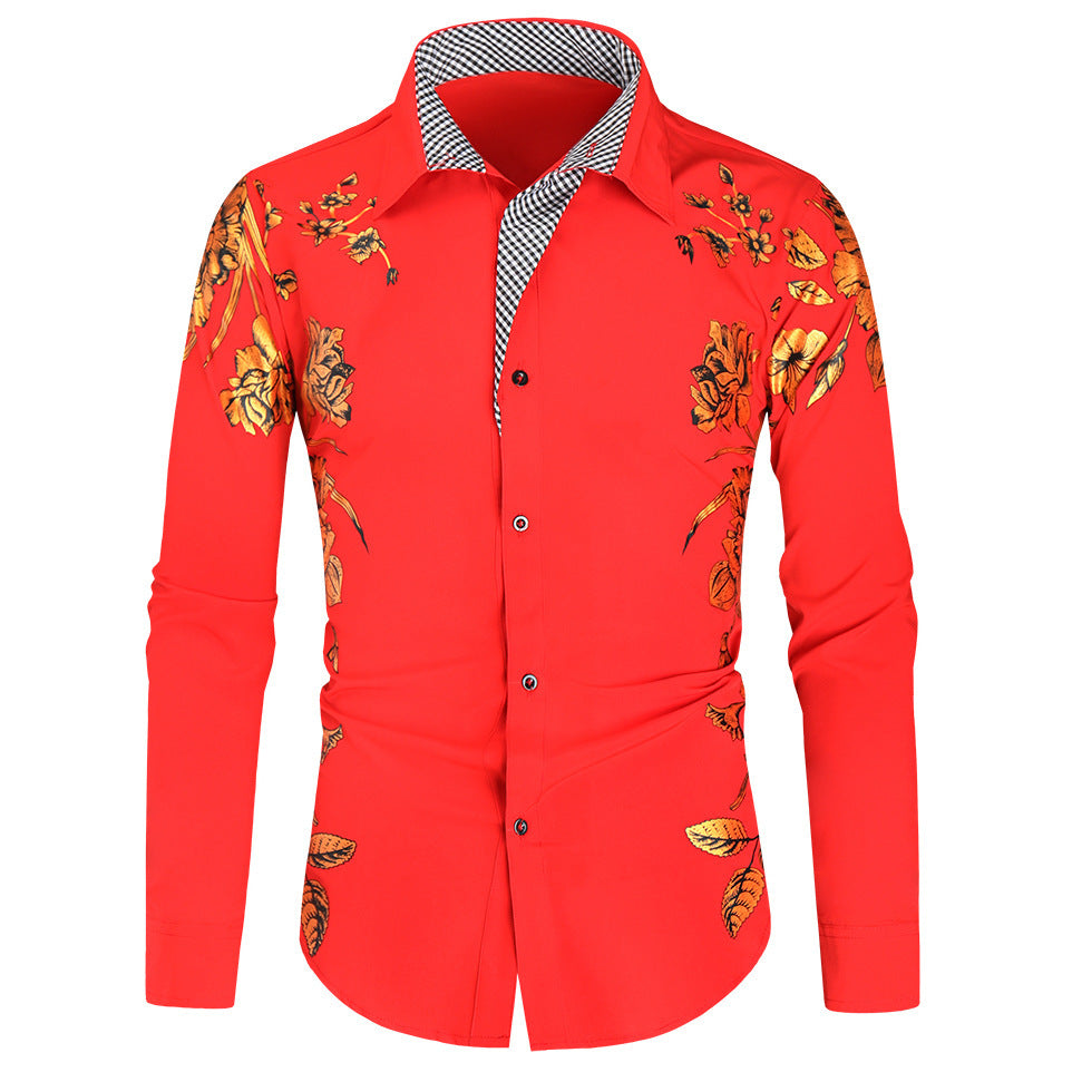 NEW Fashion Bronze Print Men&