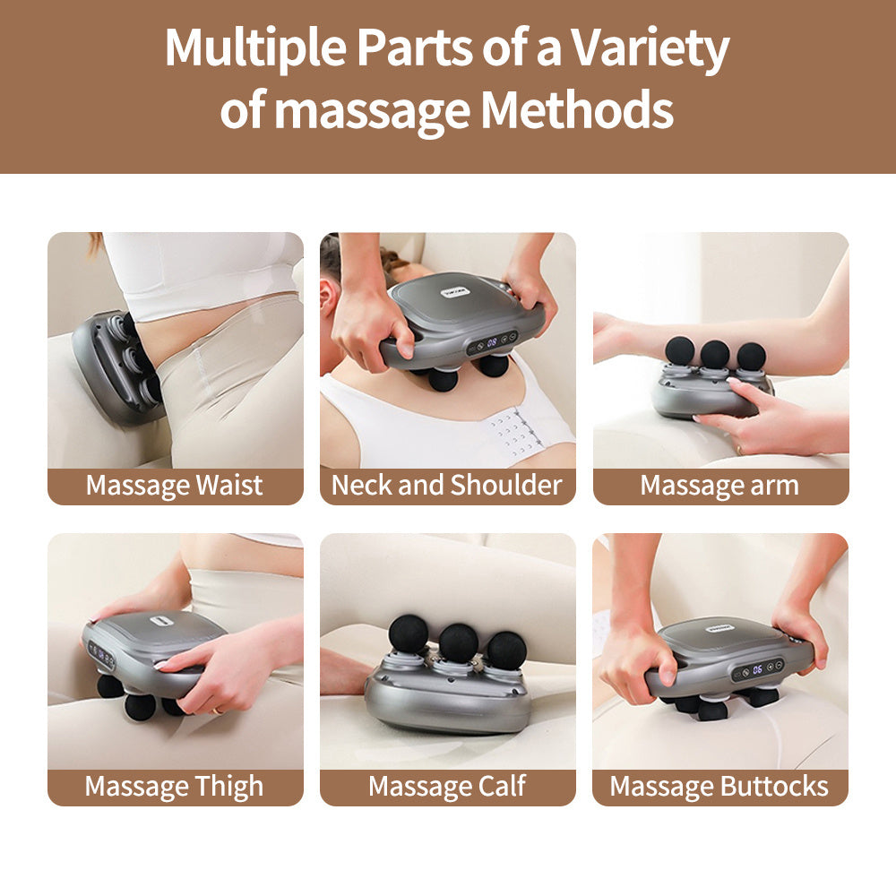 Handheld Deep Tissue Massagers  Percussion Massage Gun  6-Head Back Massager For Muscle Relaxation In Back Leg Neck Shoulder And Body