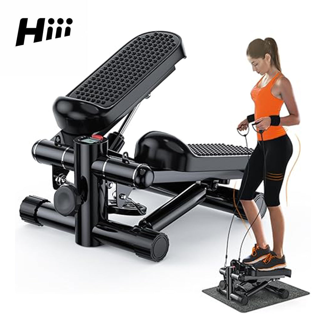 1pc,hiii,Steppers For Exercise At Home,Mini Stair Stepper 330 Lb Capacity,Workout Stepper Machine For Exercise,Mini Stepper With Resistance Bands