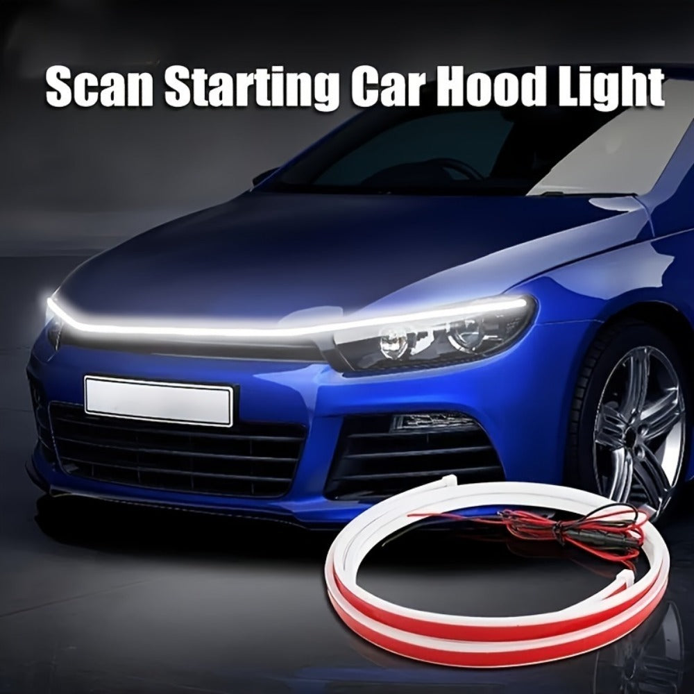 Universal 12V Dynamic LED Hood Light Strip – 59” Start-Scan White Daytime Running Light (10W)