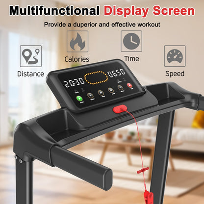 Foldable Electric Treadmill – 2.5HP Motor, 0.5–7.5 MPH, LED Display, 265 lbs Capacity, 12 Programs
