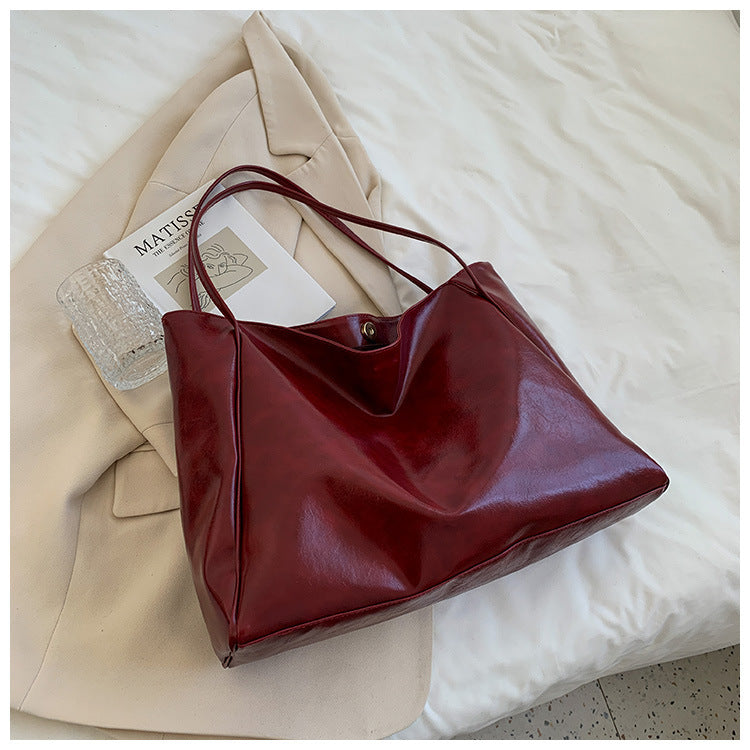 NEW Fashion Handbag New Autumn And Winter Japanese And Korean Large Capacity Soft Leather Shoulder Bag Retro Casual Handbag