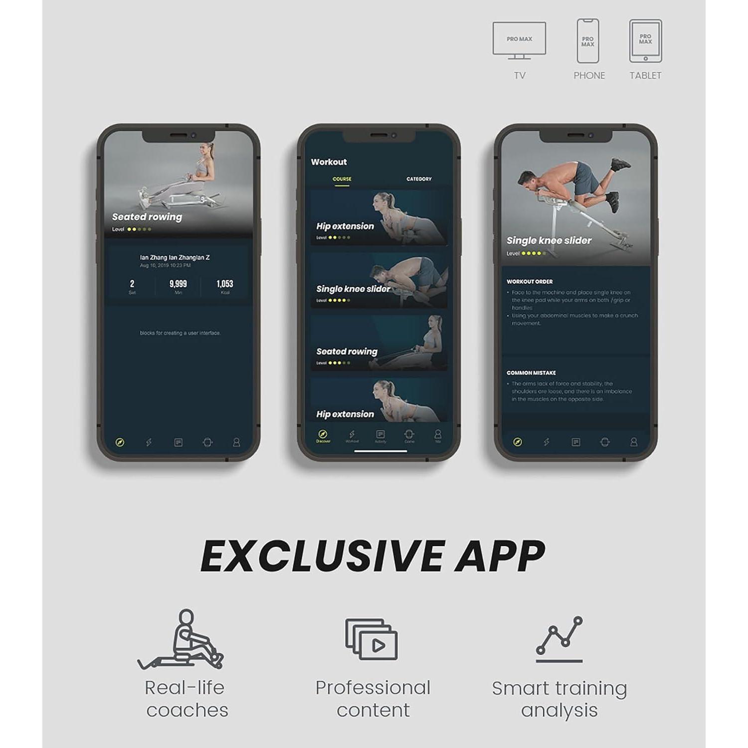 Pro Max Home Gym 4-in-1 Fitness Equipment Rowing Machine, Leg Press, Abdominal Glide, Roman Chair, Fitness Equipment For Abdominal And Core Strength Training