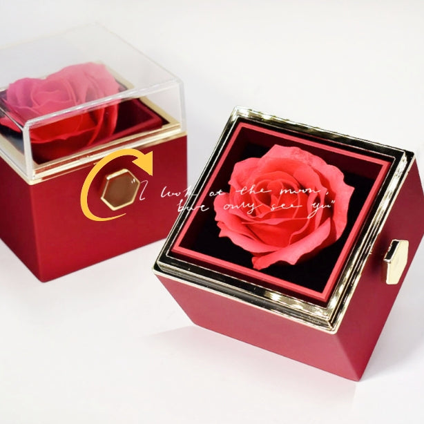 Rotating Soap Flower Rose Gift Box Creative Rotating Rose