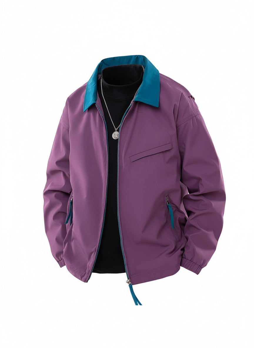 Men’s Lightweight Casual Zip-Up Jacket – Long Sleeve Stand Collar Windbreaker Coat (M–4XL)