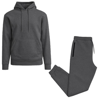 2-Piece Men’s Fleece-Lined Pullover Hoodie & Jogger Set