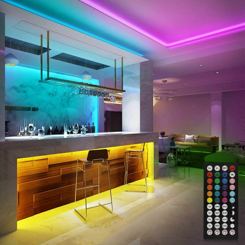 RGB LED Strip Lights 5050 SMD – Bluetooth Smart Light Strip with Remote + App Control (5–20m)