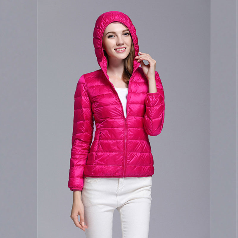 NEW Lightweight Short Type Hooded Down Jacket