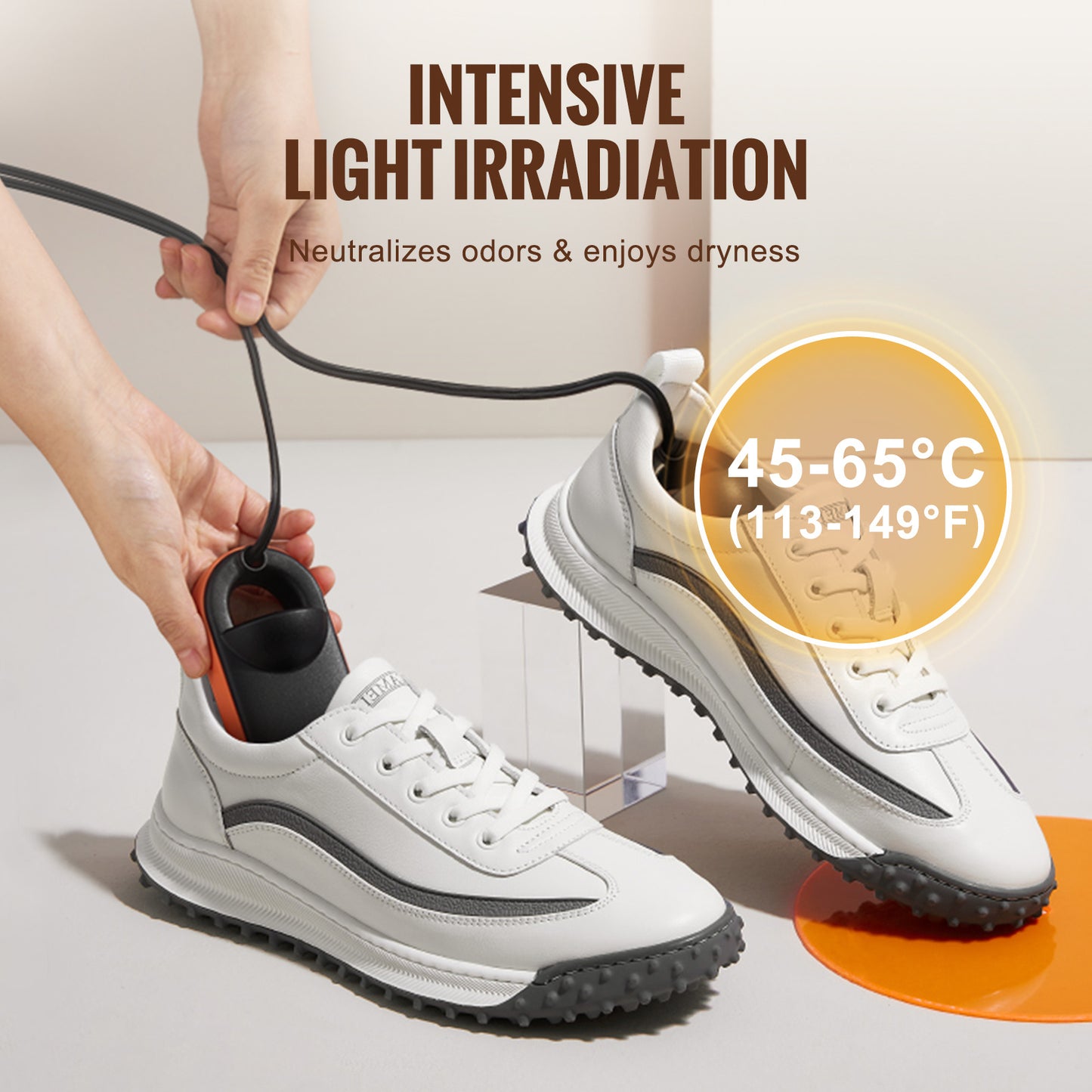 Electric Shoe Dryer with 360° Heating, Quick Drying & Odor Neutralizing, Portable Boot & Sneaker Dehumidifier