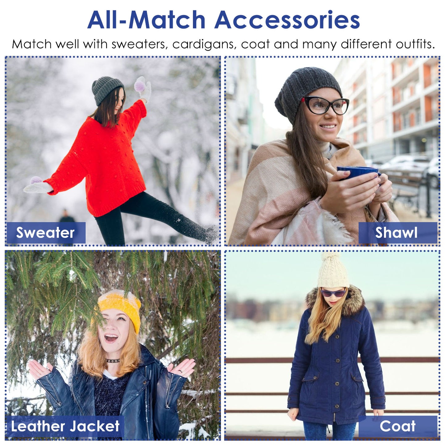 2-Piece Winter Knit Set – Warm Beanie Hat & Fleece-Lined Neck Scarf