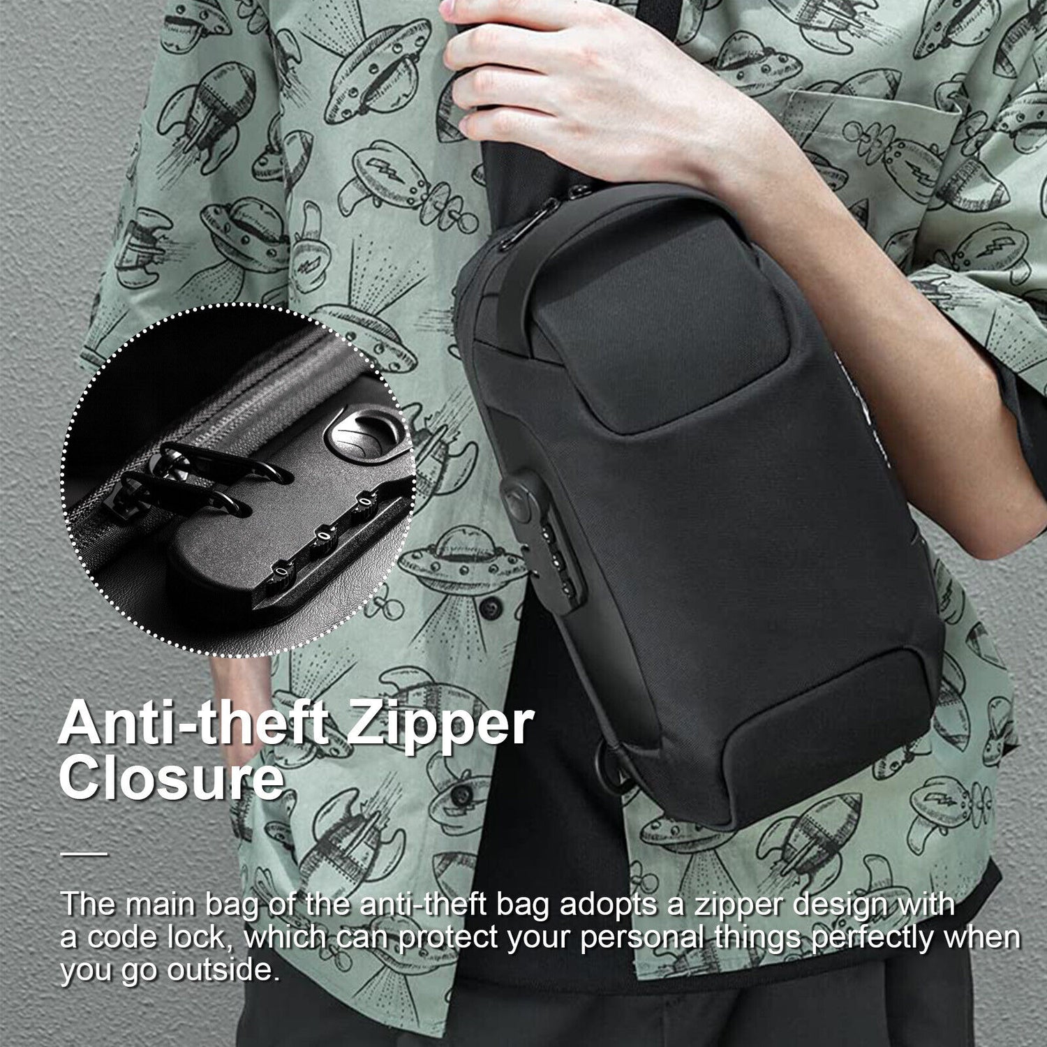 NEW Waterproof Oxford Multifunction Crossbody Bags Anti-theft Shoulder Bags Messenger Sling Chest Bag Pack For Male Sling Shoulder Crossbody Waterproof Anti-theft Chest Bag Backpack Pack USB