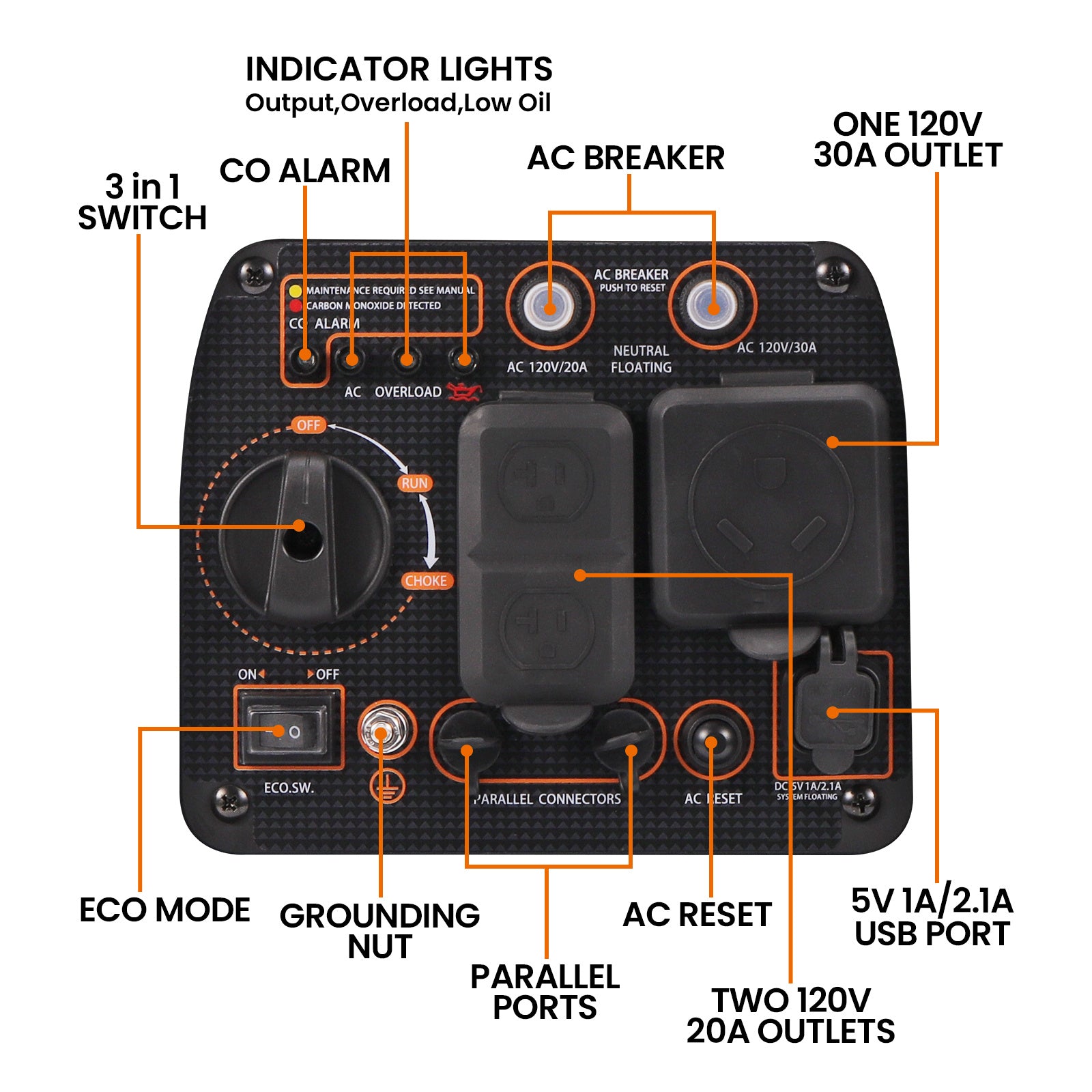 3.5KW Ultra Quiet Compact Portable Suitcase Inverter Generator Lightweight