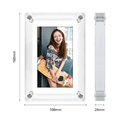 NEW Crystal Advertising Player Acrylic 5 Inch 4GB IPS Screen Digital Photo Frame For Gift