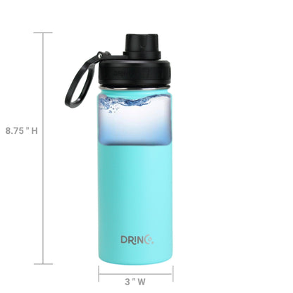 Botella de agua deportiva de acero inoxidable de 18 oz