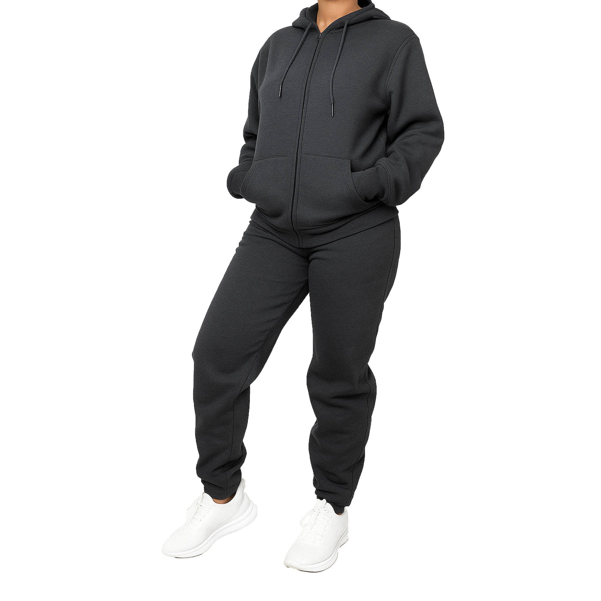 Women's Fleece Lined 2 Piece Full-Zip Hoodie and Jogger Set