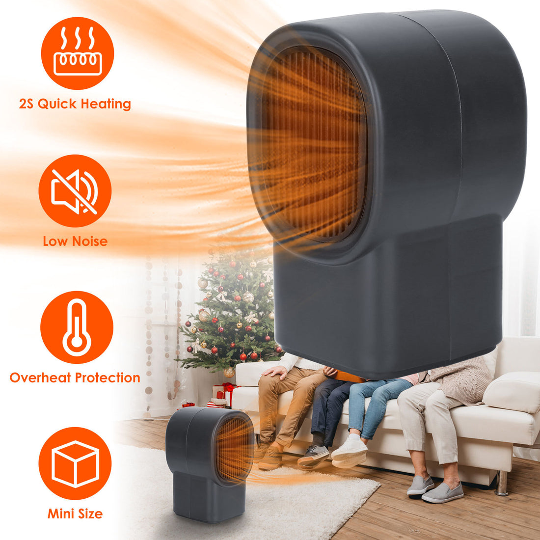1Pc 500W Portable Electric Space Heater Mini Desktop Fan Heater Personal Small Space Heater For Home Office