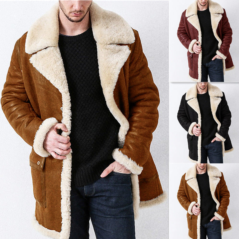 New Thickened Fur One-piece Men's Coat