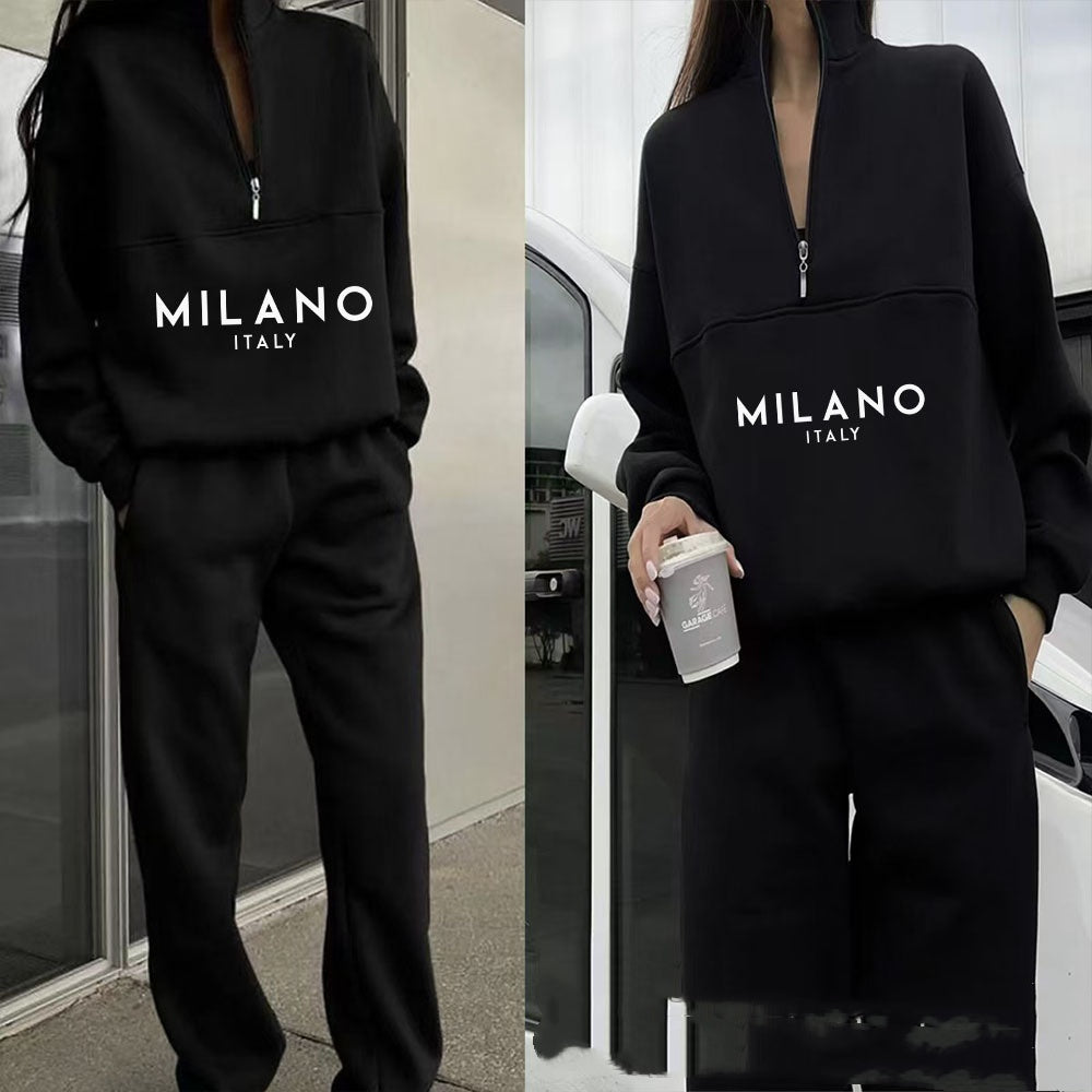 Unisex Street Style 2-Piece Cotton Jogger Set – Hoodie + Sweatpants