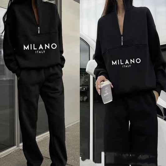 Unisex Street Style 2-Piece Cotton Jogger Set – Hoodie + Sweatpants