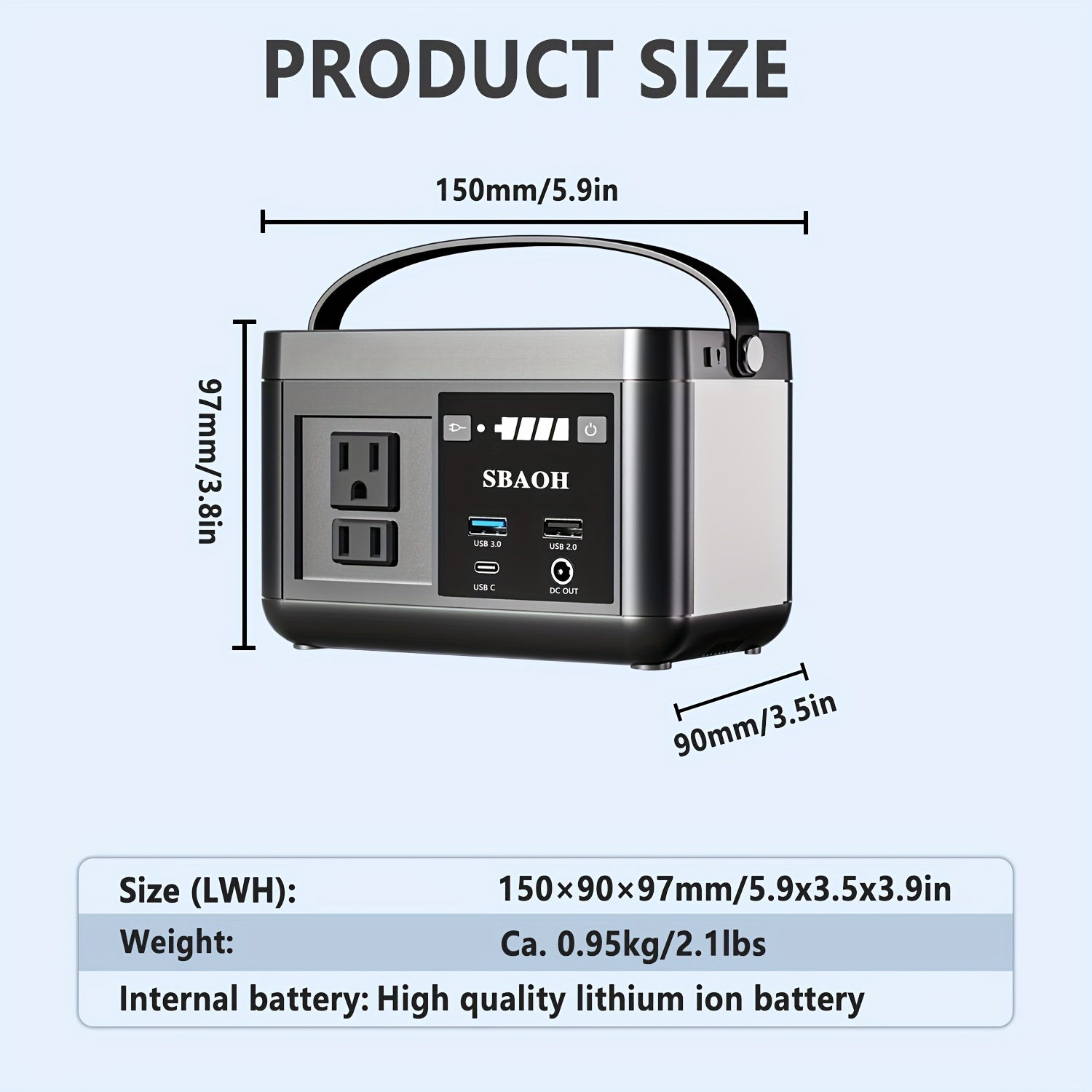 Portable Power Station P86,88.8Wh LiFePo4 Battery,with 120W AC Outputs