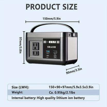 Portable Power Station P86,88.8Wh LiFePo4 Battery,with 120W AC Outputs