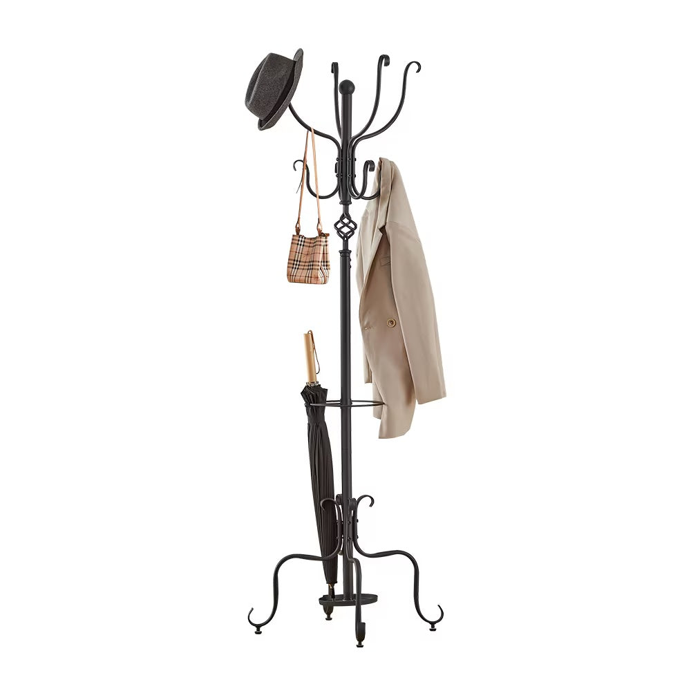 Freestanding Metal Coat Hat Rack,Clothes Hanger With Umbrella Holder,for Entryway,Bedroom,Home,Office