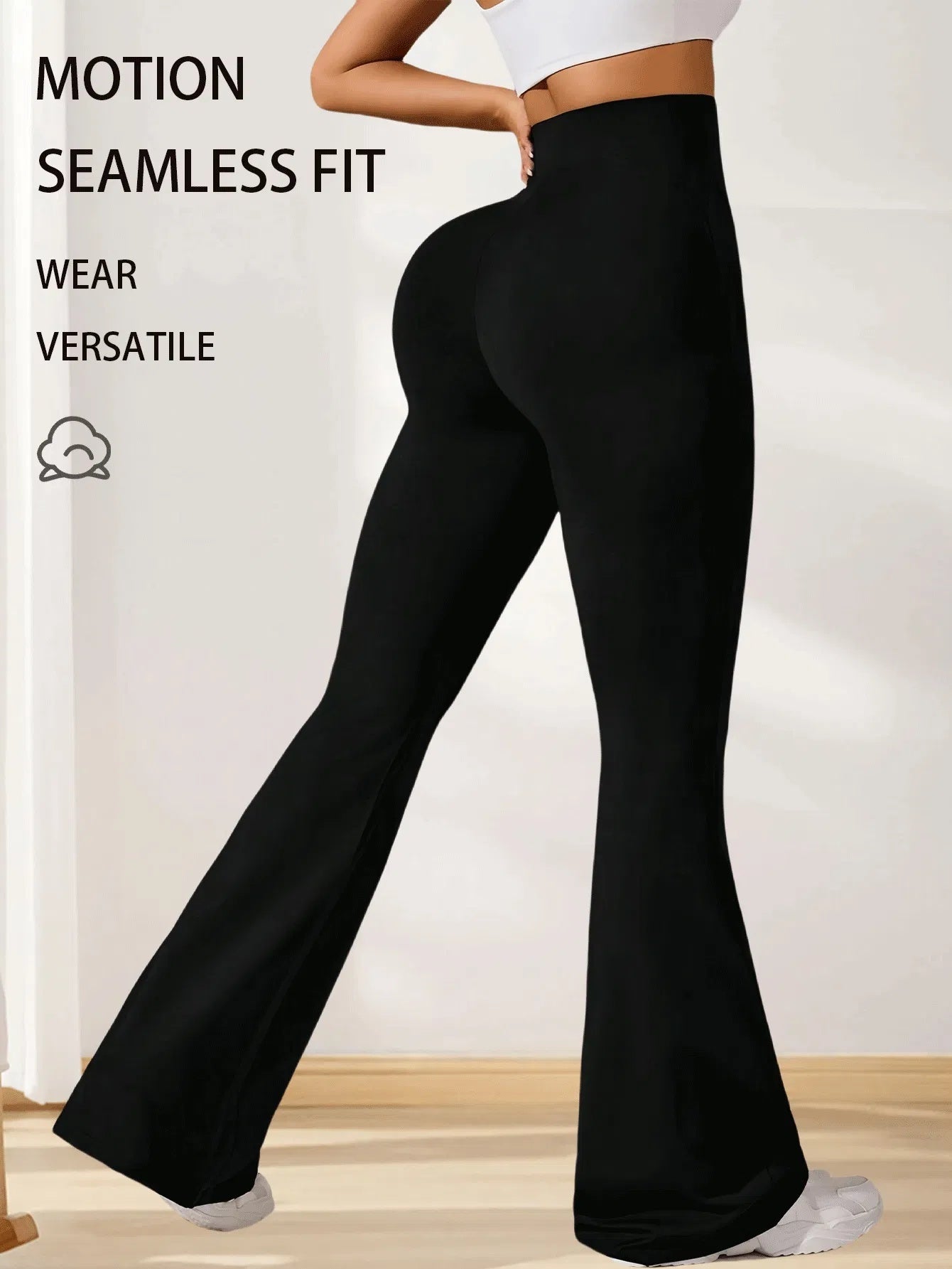 3pcs High-Waisted Flare Sharkskin Leggings Slim Fit, Lightweight &amp; Sculpting Yoga Pants