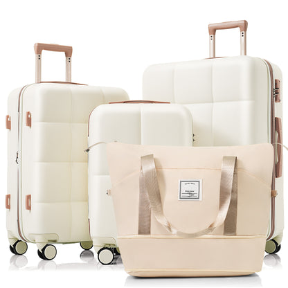 3-Piece Lightweight ABS Luggage Set with USB Charging Port, Spinner Wheels &amp; Expandable Suitcase