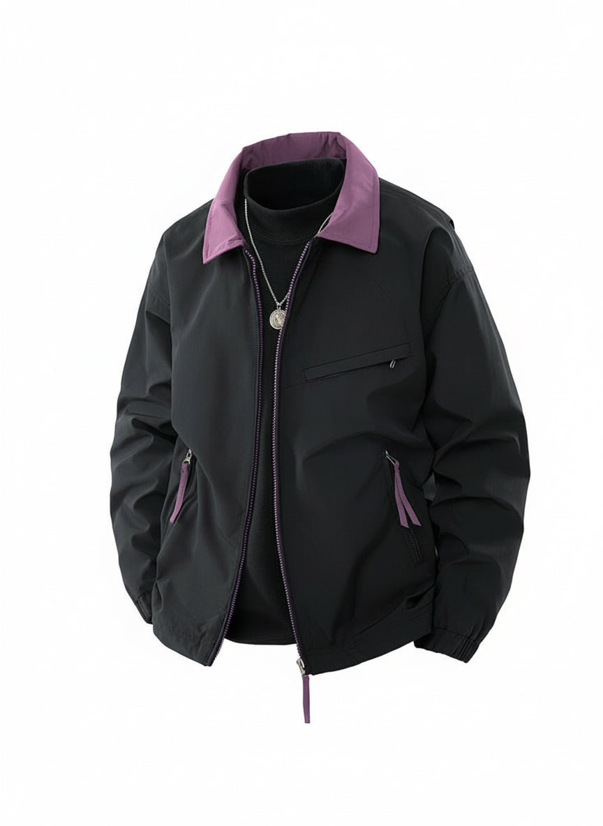 Men’s Lightweight Casual Zip-Up Jacket – Long Sleeve Stand Collar Windbreaker Coat (M–4XL)