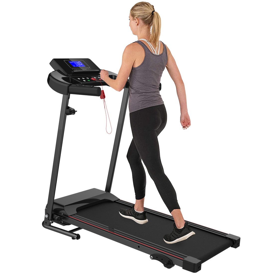 NEW VFoldable Treadmill Exercise Walking Machine, Suitable For Apartment Home Office Jogging Compact Folding Treadmill, Walking Pad, Easy Assembly, 12 Preset Programs, 2 Wheel