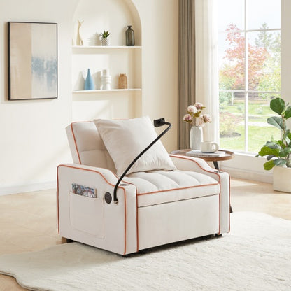 NEW 3-in-1 Sofa Bed, Convertible Sleeper Chair Sofa Bed Adjustable Pull Out Sleeper Chair Bed Multi-Pockets Folding Sofa Bed For Living Room Bedroom Small Space