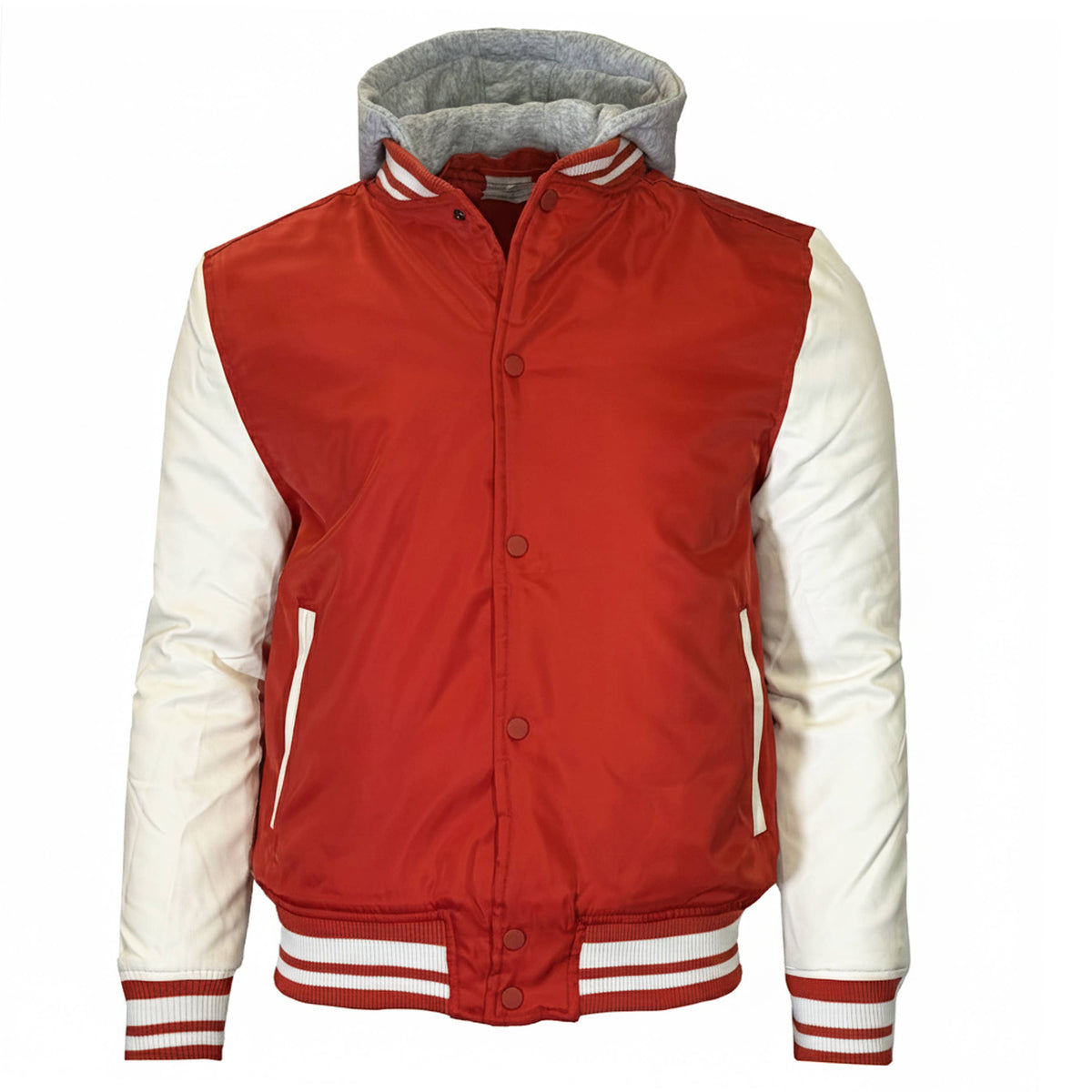Men’s Hooded Varsity Jacket w/ Detachable Hood