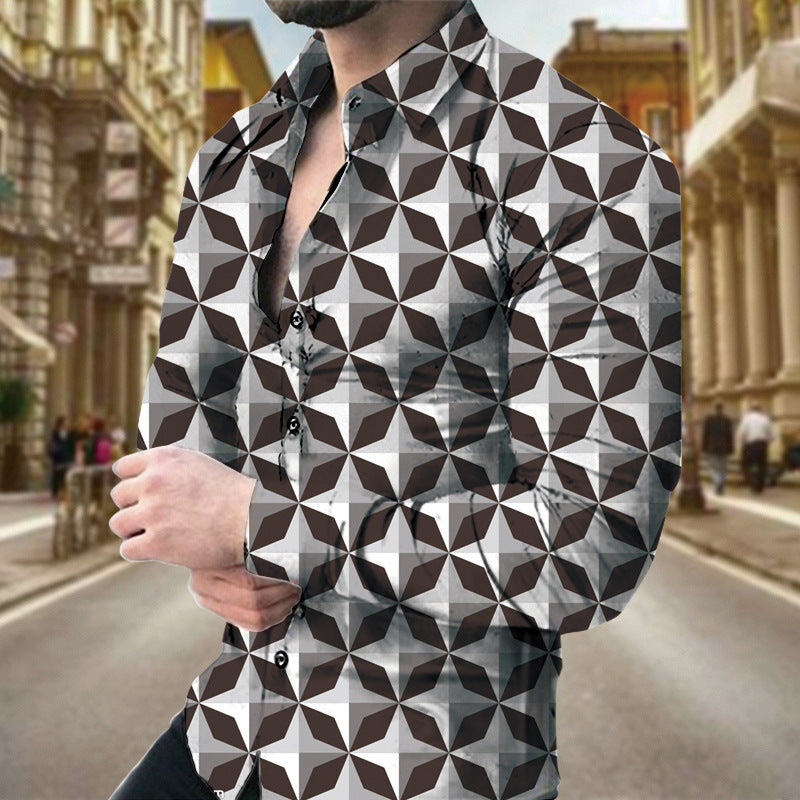 NEW Geometric Print Men&