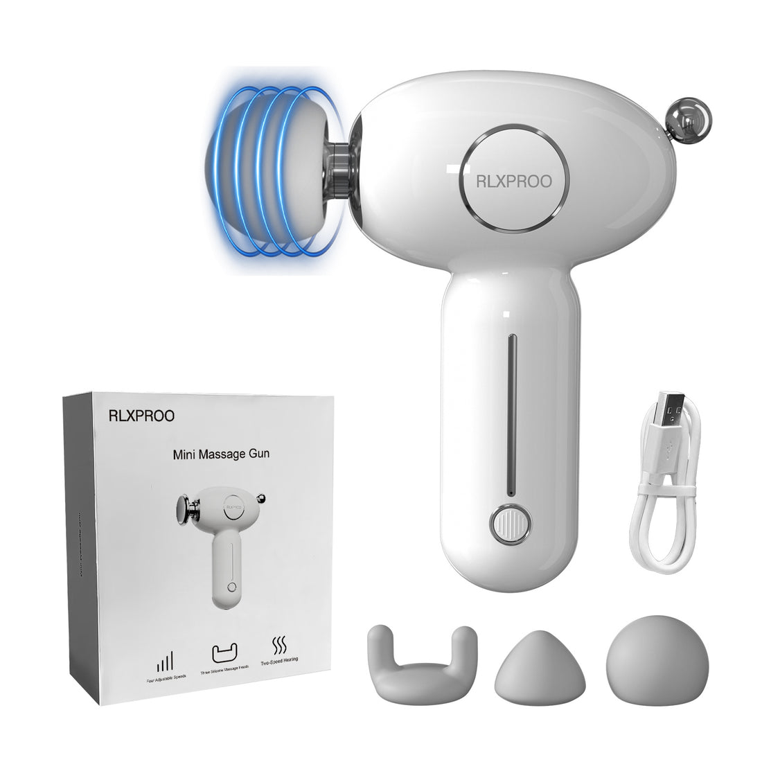 Mini Massage Gun - Deep Tissue Percussion Massager With Heating Function, 5 Speed Levels, Portable Muscle Relaxation For Athletes &amp; Recovery, USB Rechargeable