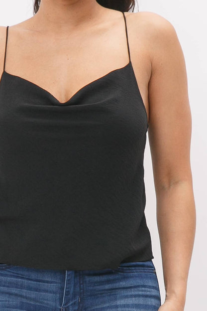 Cowl Neck Spaghetti Strap Cami Top