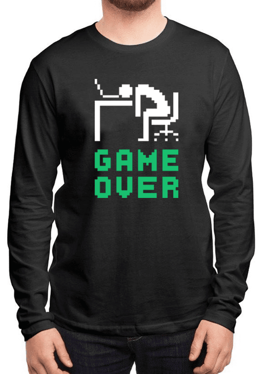 Game Over Long Sleeve Graphic T-Shirt – 100% Cotton, Soft & Comfortable