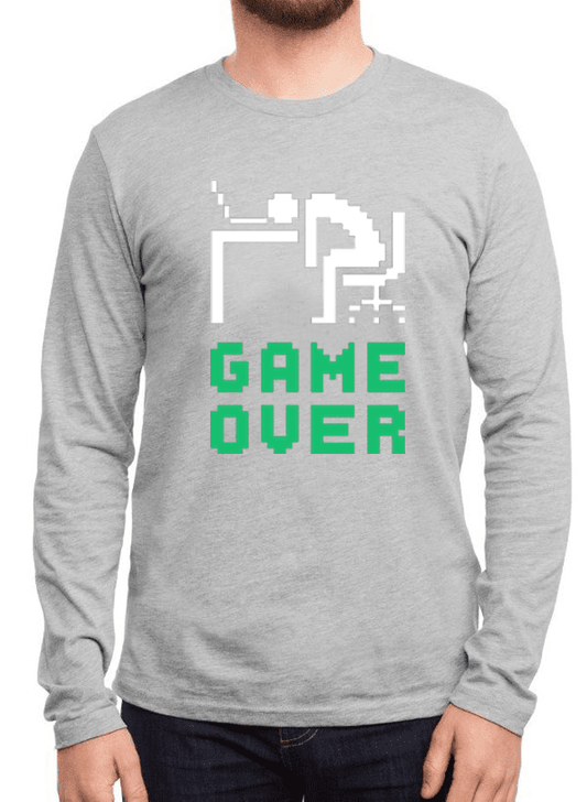 Game Over Long Sleeve Graphic T-Shirt – 100% Cotton, Soft & Comfortable