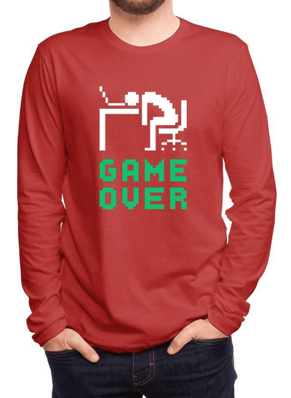 Game Over Long Sleeve Graphic T-Shirt – 100% Cotton, Soft & Comfortable