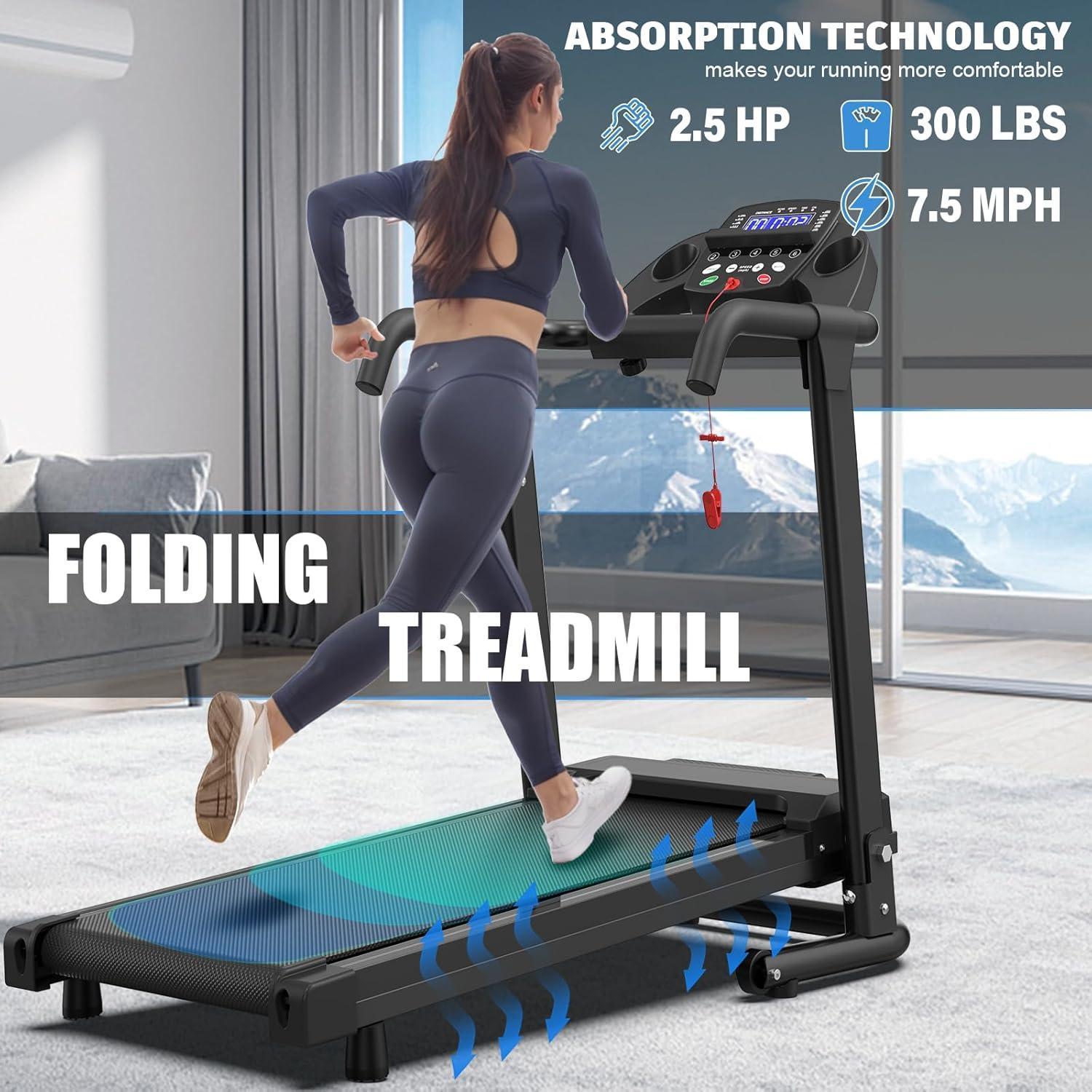 Home Use Foldable Portable 2.5HP Heavy - duty APP Controlled Fitness Walking Machine - JonaStore