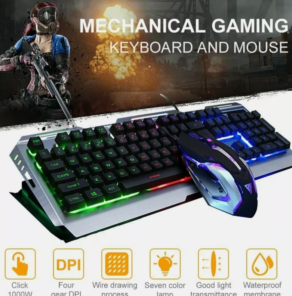 Juego de teclado y ratón mecánicos para juegos