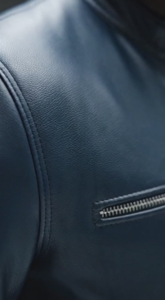 Men’s Korean Style Leather Two-Piece Set – Lightweight Spring & Fall (Jacket + Pants)