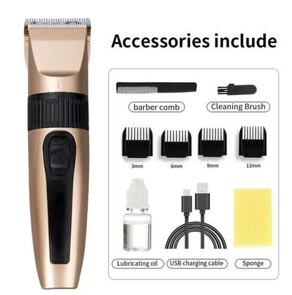 Professional Hair Clippers Trimmer Mens Barber Hair Cutting Kit Machine Cordless - JonaStore