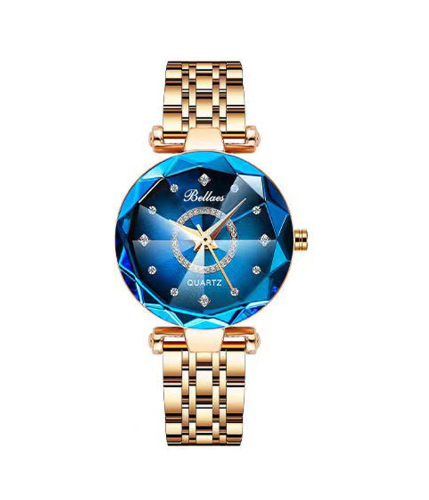 Montre Fleur Diamant Bleu